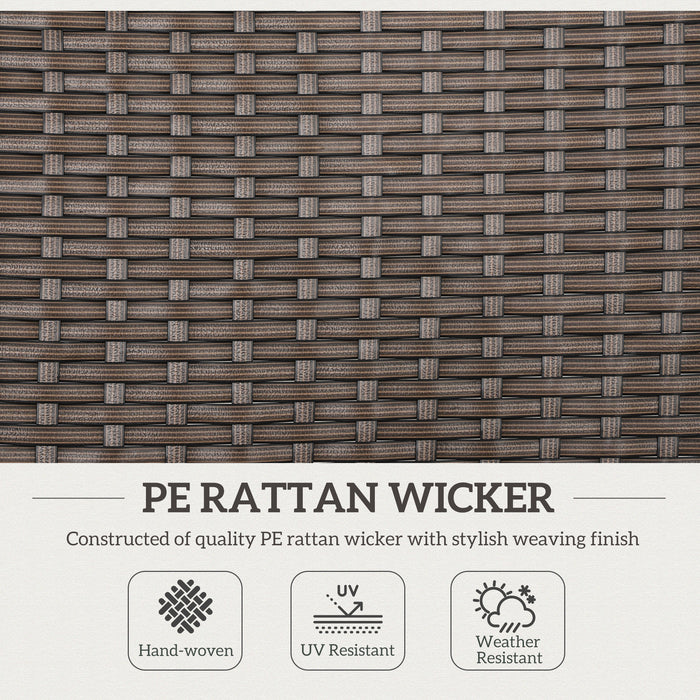 Outsunny 2 Pieces Outdoor Foldable Dining Chair with Armrests, High Backrest, for Garden, Camping, Balcony, Brown