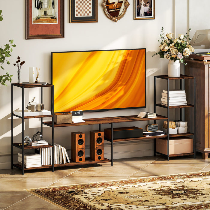 HOMCOM TV Unit for TVs up to 60 Inches, Industrial TV Stand with Storage Shelves, Entertainment Centre for Living Room, Bedroom