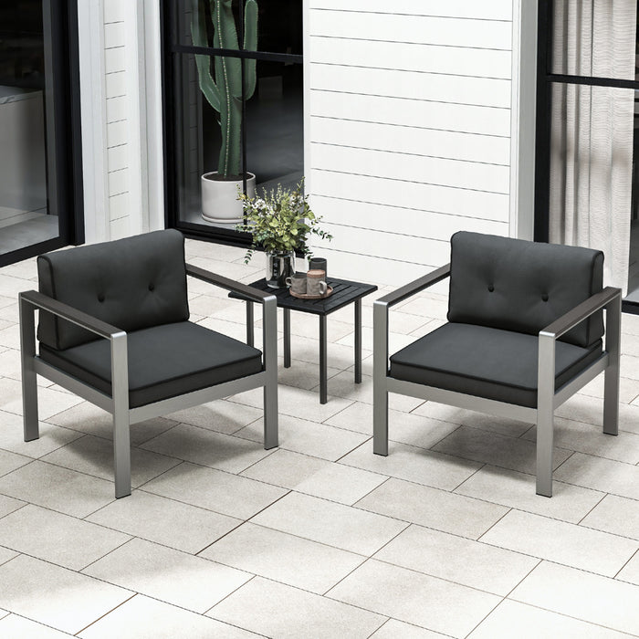 Patio Aluminum Armchair with Cushions Outdoor Sofa Chair Set of 2-