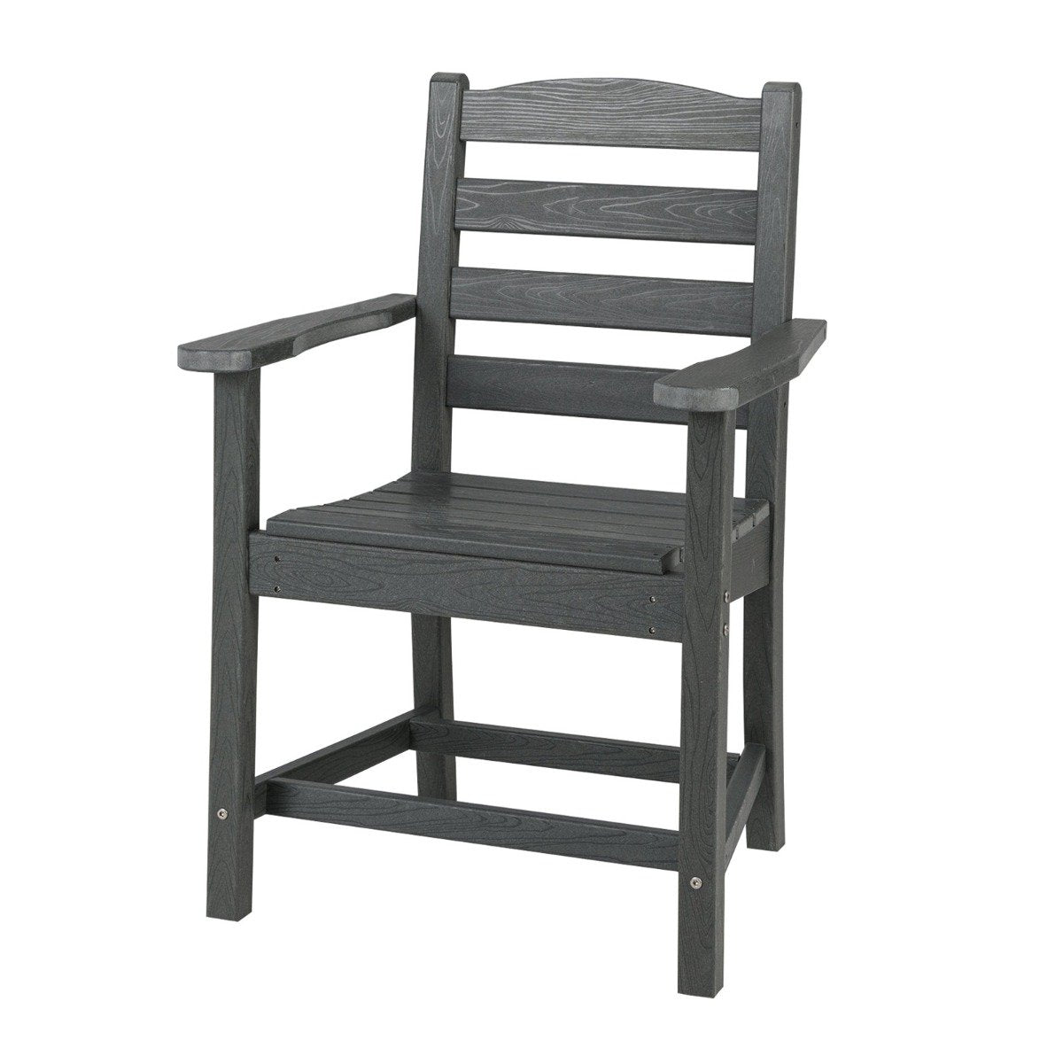 Patio Dining Chair HDPE All Weather Adirondack Armchair with Curved Seat-