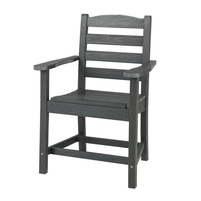 Patio Dining Chair HDPE All Weather Adirondack Armchair with Curved Seat-