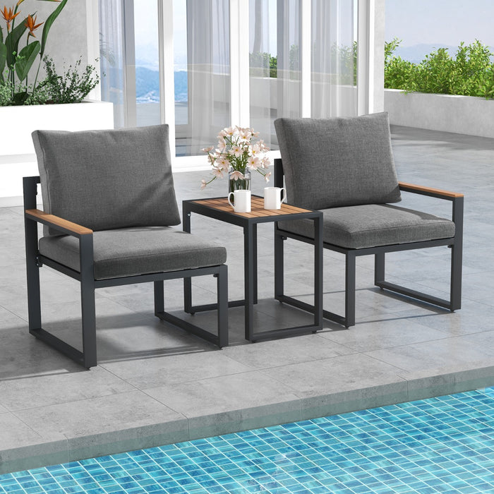 Patio Furniture 3-Piece Set - Soft Cushioned Outdoor Seating Arrangement - Ideal for Backyard, Poolside, Porch, and Balcony Relaxation