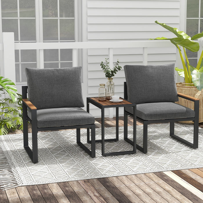 Patio Furniture 3-Piece Set - Soft Cushioned Outdoor Seating Arrangement - Ideal for Backyard, Poolside, Porch, and Balcony Relaxation