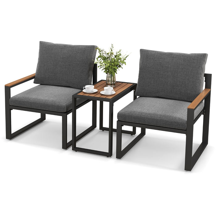 Patio Furniture 3-Piece Set - Soft Cushioned Outdoor Seating Arrangement - Ideal for Backyard, Poolside, Porch, and Balcony Relaxation