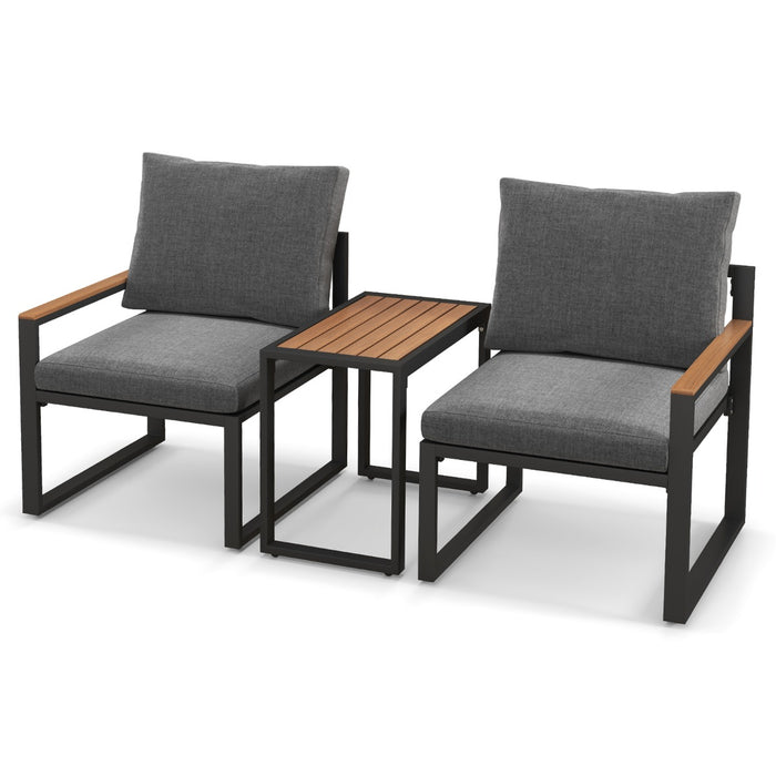 Patio Furniture 3-Piece Set - Soft Cushioned Outdoor Seating Arrangement - Ideal for Backyard, Poolside, Porch, and Balcony Relaxation