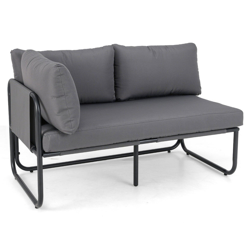 Patio Loveseat Sofa Couch with Removable Pillows and Seat Cushion-