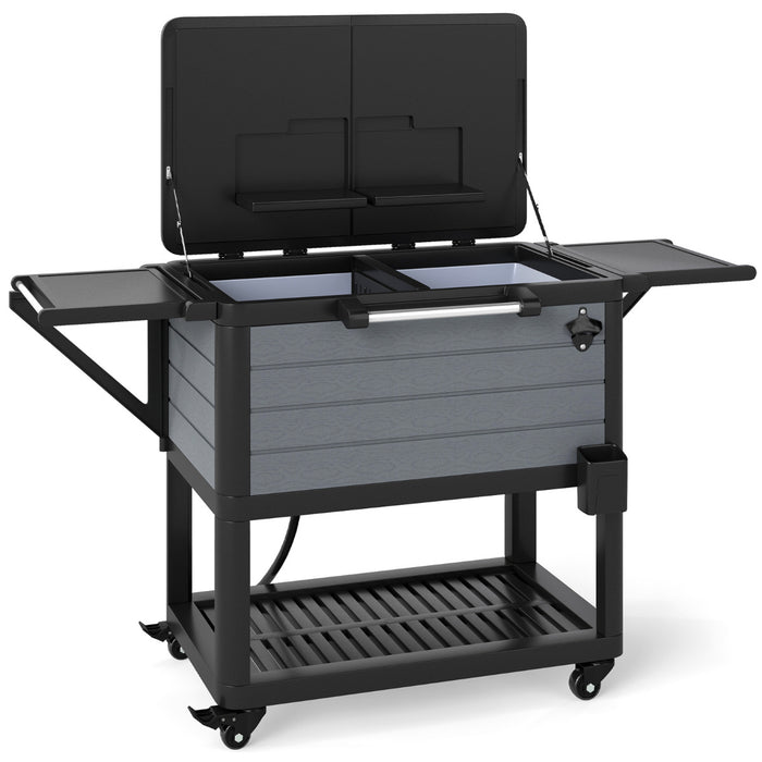 Patio Rolling Cooler Cart on Wheels for Yard Party Pool Deck