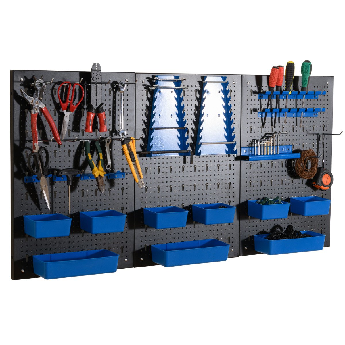 Pegboard Wall 9-Bin Parts Rack Organizer Heavy-Duty Utility Tool Stora ...