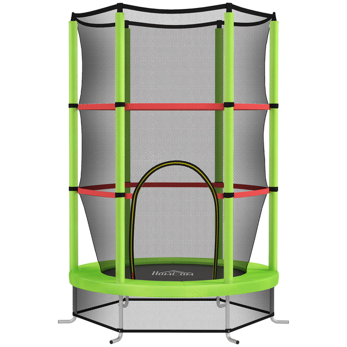 HOMCOM Kids Trampoline, with Enclosure Net, Steel Frame, for Ages 3-6 Years - Green