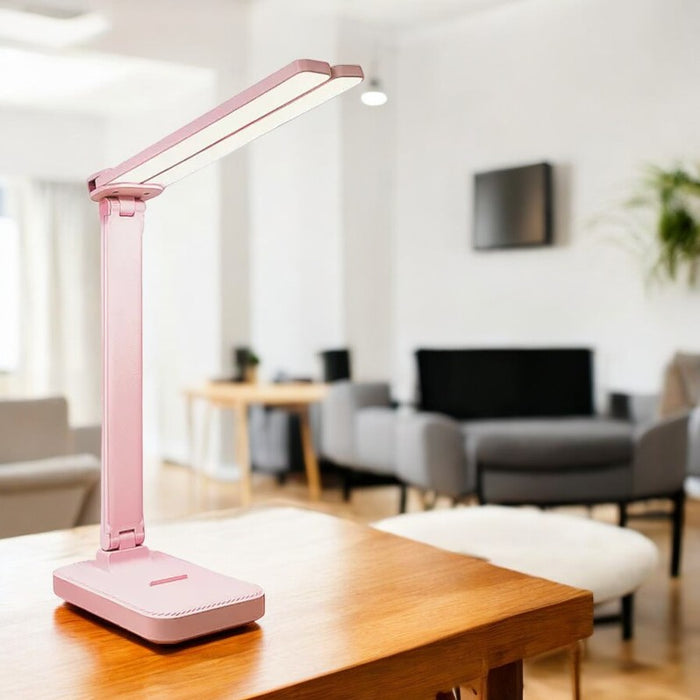 USB Rechargeable Folding LED Table Lamp - 3 Dimmable Levels, Touch Lighting, Eye-friendly and Foldable Design for Bedroom or Office Use - Ideal Lighting Solution for Desks and Tables