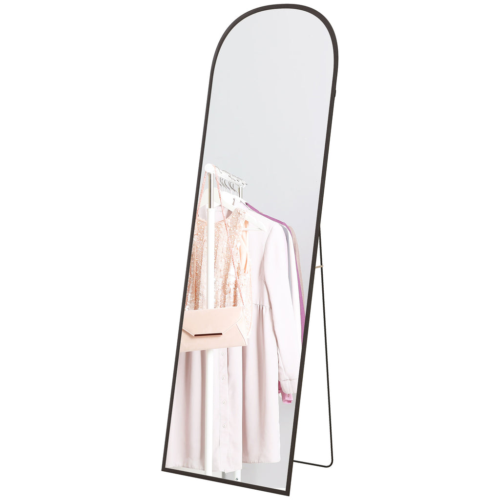 Arched Full-Length Floor Mirror 162x50cm - Aluminum Alloy Frame, Standing or Hanging Options - Elegant Décor for Bedroom, Living Room