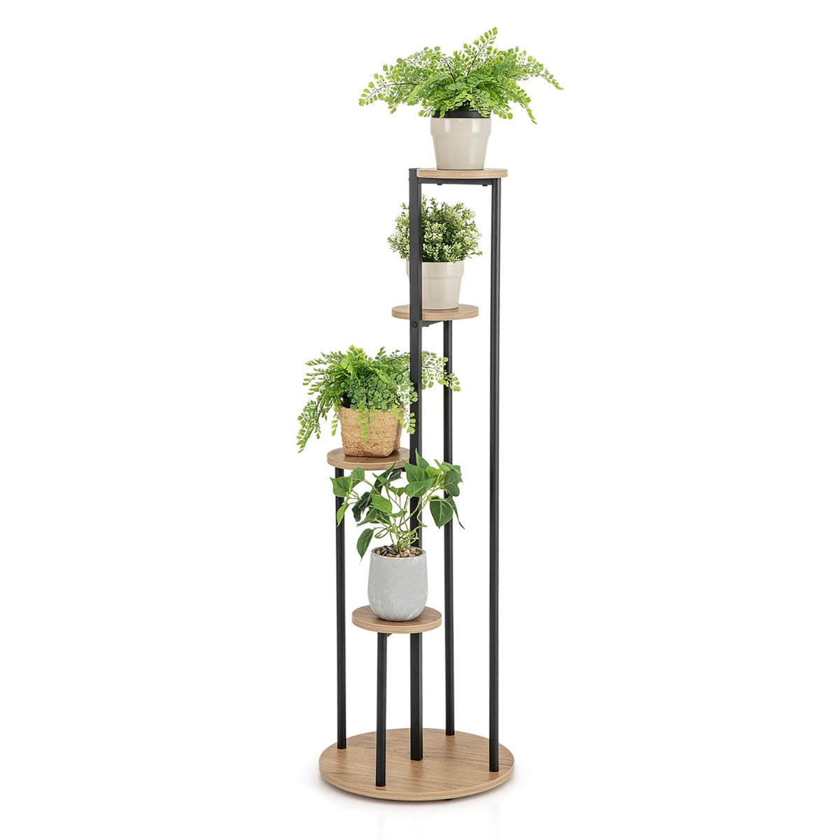 Heavy-Duty Tall Corner Indoor Metal Plant Stand for Potted Plant-