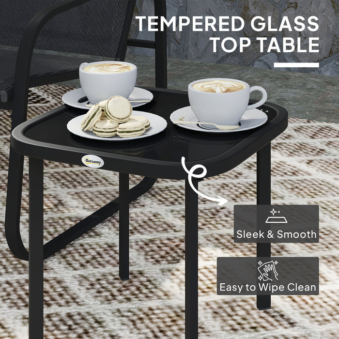 Outsunny Three-Piece Garden Seating Set - Black