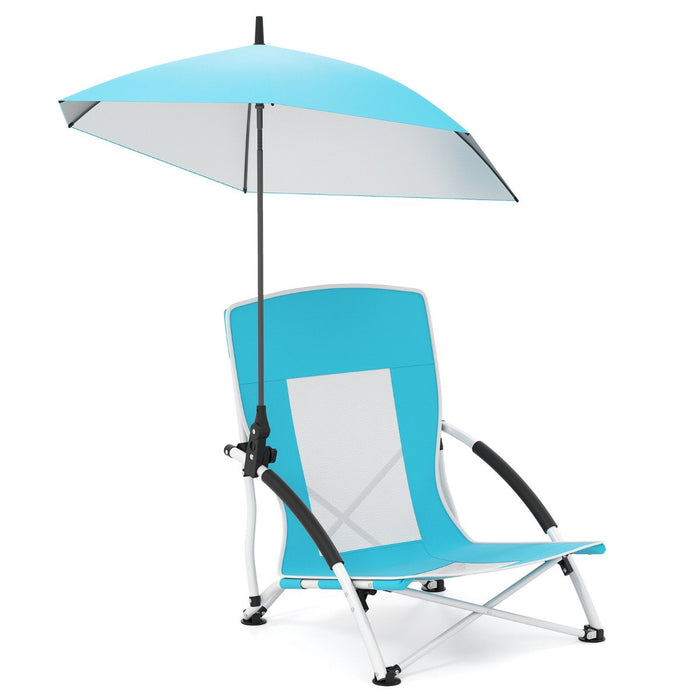 Portable Beach Umbrella Chair with Adjustable Parasol-