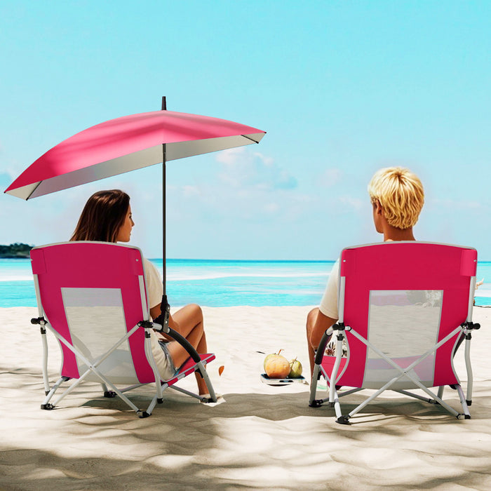 Portable Beach Umbrella Chair with Adjustable Parasol-