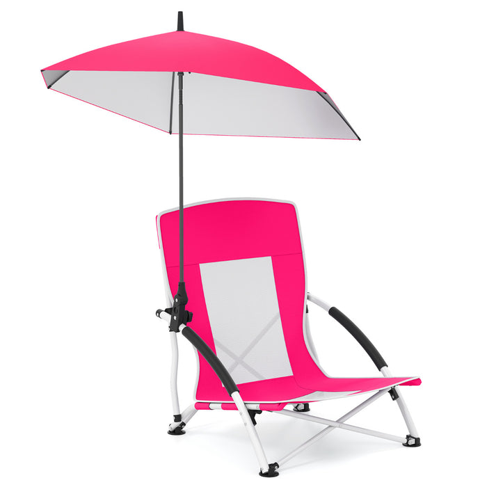Portable Beach Umbrella Chair with Adjustable Parasol-