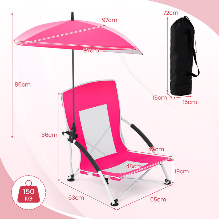 Portable Beach Umbrella Chair with Adjustable Parasol-