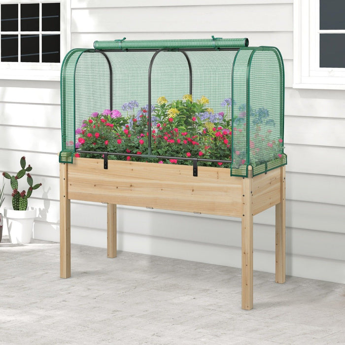 Portable Garden Patio Greenhouse with Roll-up Zipper Door and Waterproof Sun-Protective PE Cover-