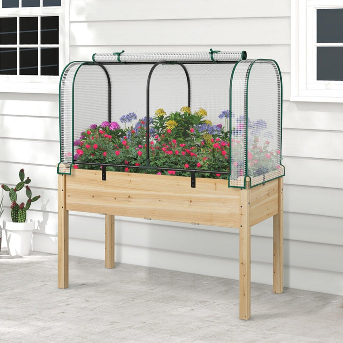 Portable Garden Patio Greenhouse with Roll-up Zipper Door and Waterproof Sun-Protective PE Cover-