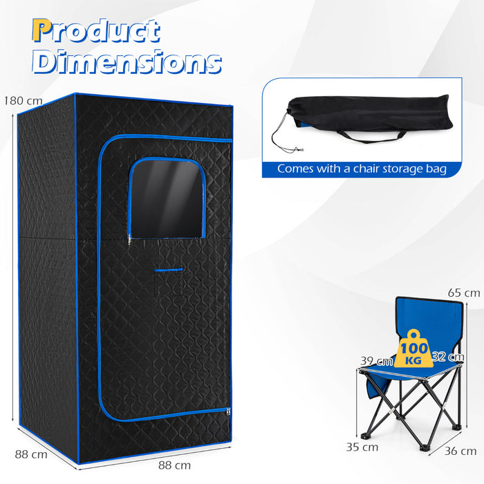 Portable Steam Sauna Box Extra-Large Tent 3L/1200W Fast-Heat Steamer-