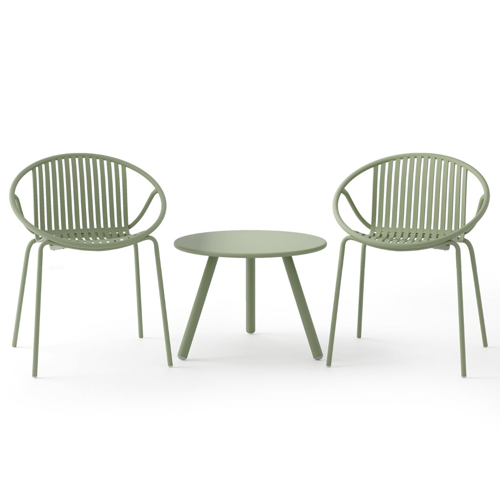 All Weather PP Patio Conversation 3 Pieces Bistro Set with Round Coffee table-