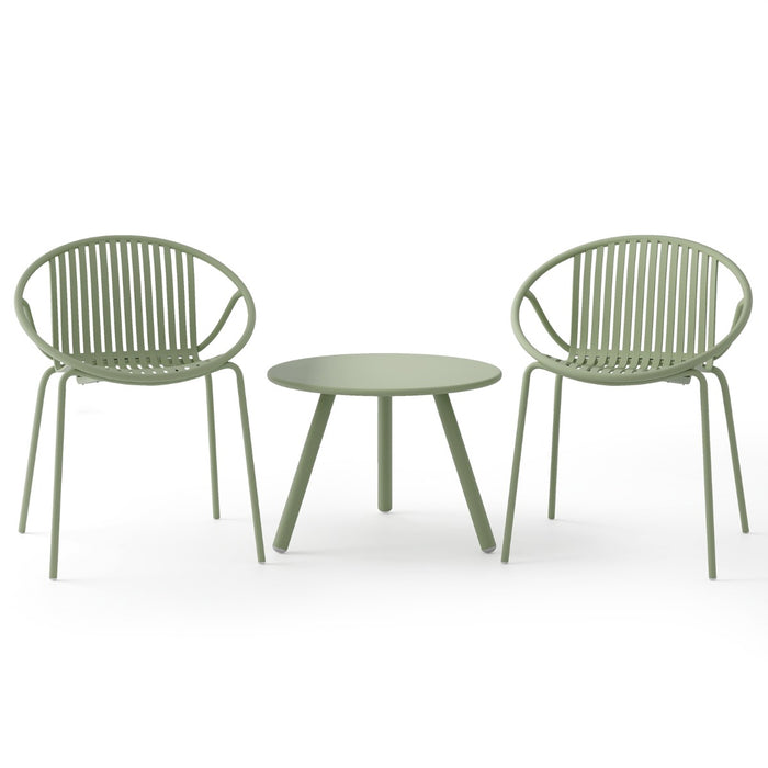 All Weather PP Patio Conversation 3 Pieces Bistro Set with Round Coffee table-