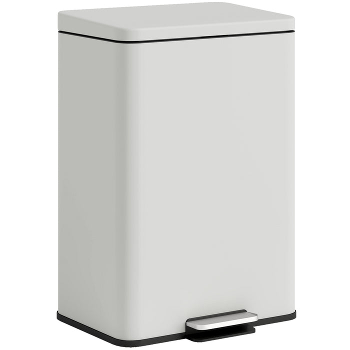 HOMCOM 20L Kitchen Bin with Soft-Close Lid and Stay-Open Function, Pedal Bin with Removable Inner Bucket for Kitchen, Office, Home, Cream