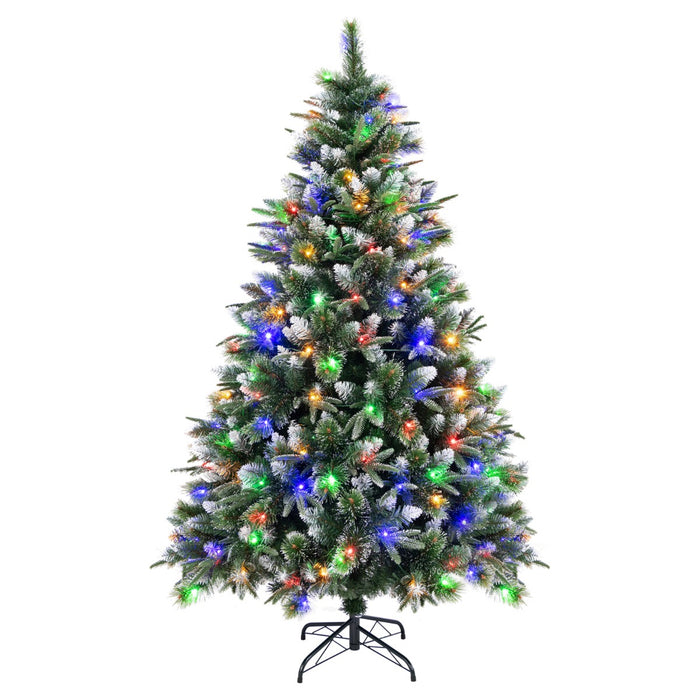 180/ Pre-Lit Artificial Christmas Tree with 856/476 Pine Needles/Flocked PVC/PE Tips-
