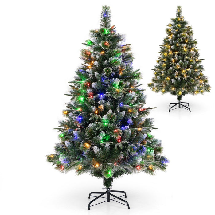 180/ Pre-Lit Artificial Christmas Tree with 856/476 Pine Needles/Flocked PVC/PE Tips-