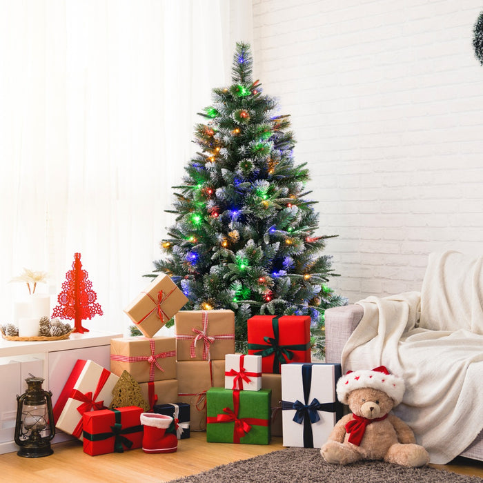 180/ Pre-Lit Artificial Christmas Tree with 856/476 Pine Needles/Flocked PVC/PE Tips-