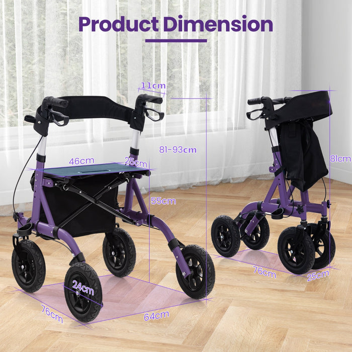 Foldable Rolling Walker with Seat-