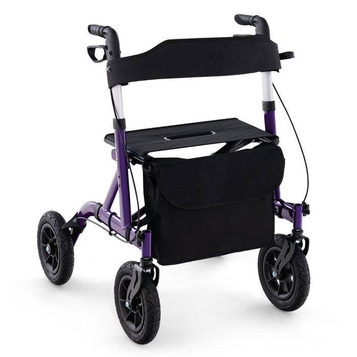 Foldable Rolling Walker with Seat-