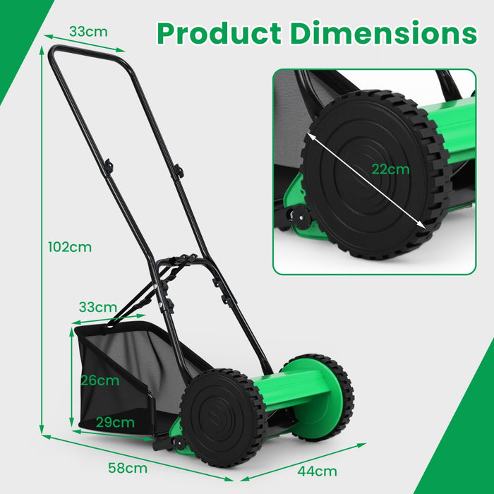 Manual Grass Sweeper with 30cm Cutting Width-