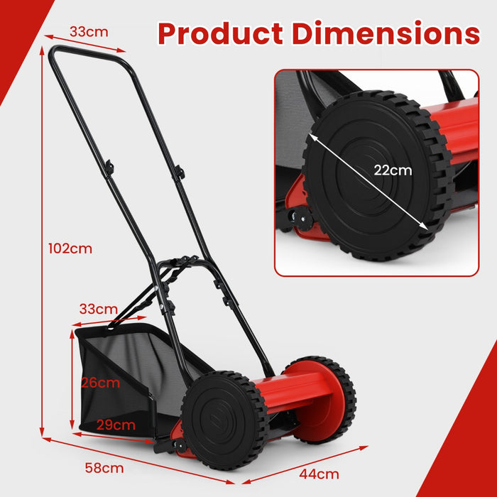 Manual Grass Sweeper with 30cm Cutting Width-