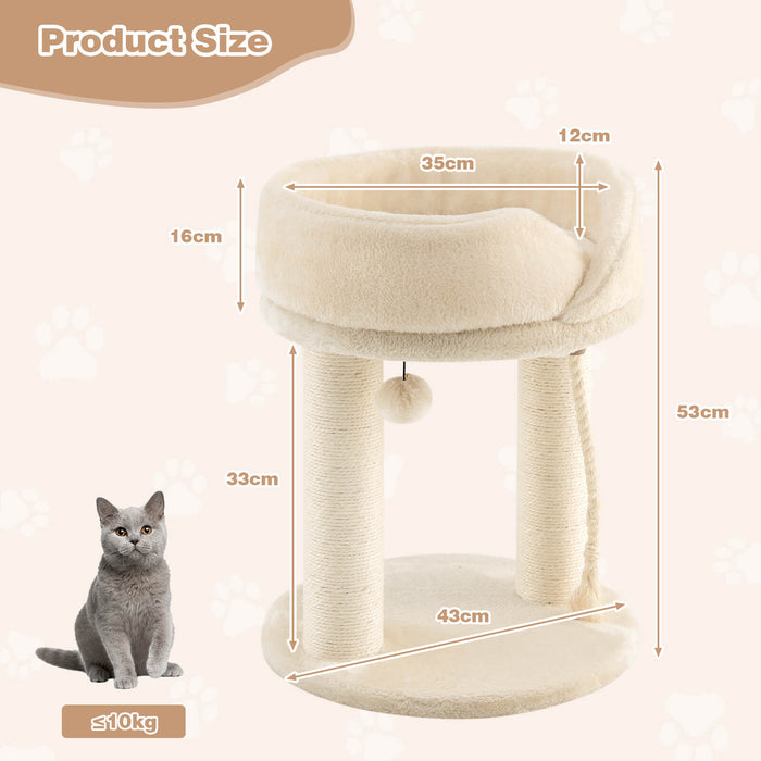 Cat Tree with Fur Ball and Sisal Rope-