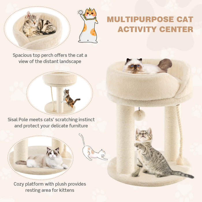 Cat Tree with Fur Ball and Sisal Rope-