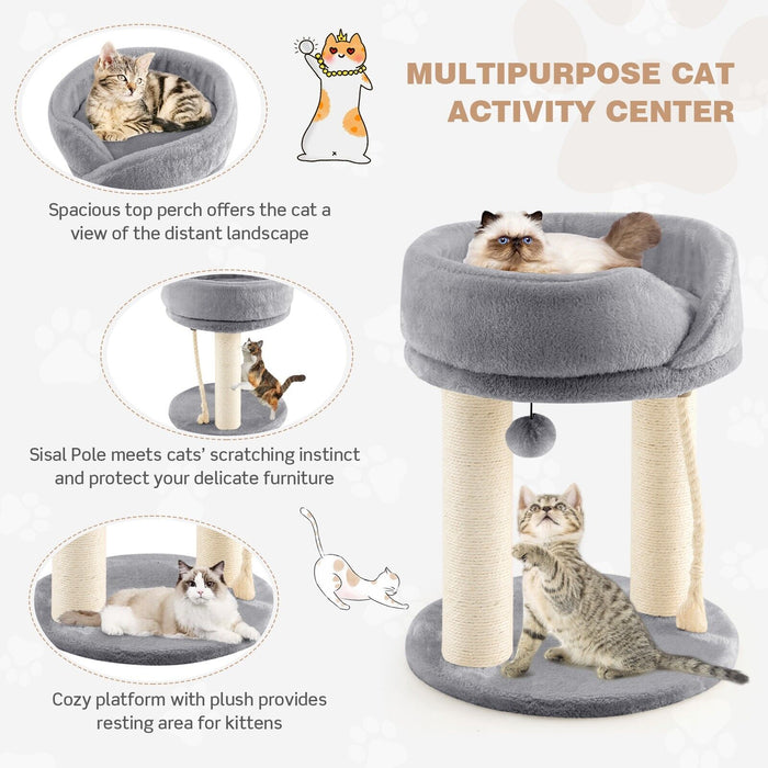 Cat Tree with Fur Ball and Sisal Rope-