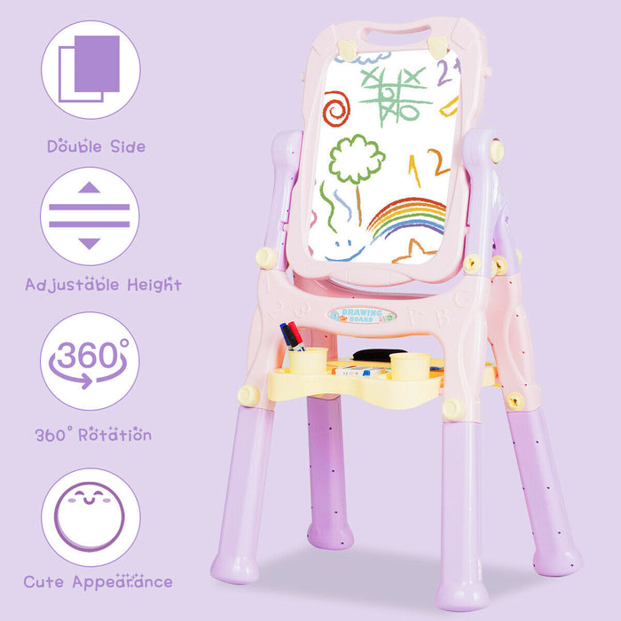 Double Sided Magnetic Children's Easel with Storage Tray-