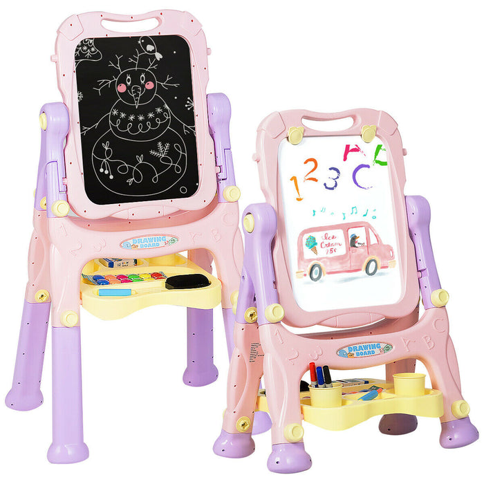 Double Sided Magnetic Children's Easel with Storage Tray-