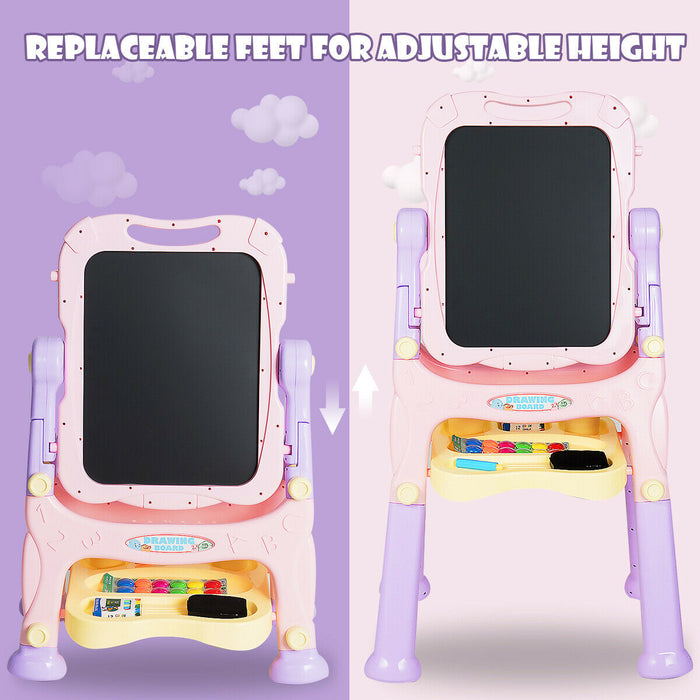 Double Sided Magnetic Children's Easel with Storage Tray-