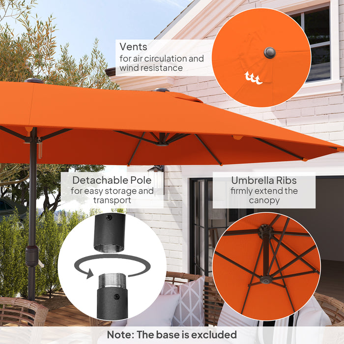 Outsunny 4.6m Double-Sided Garden Parasol - Orange