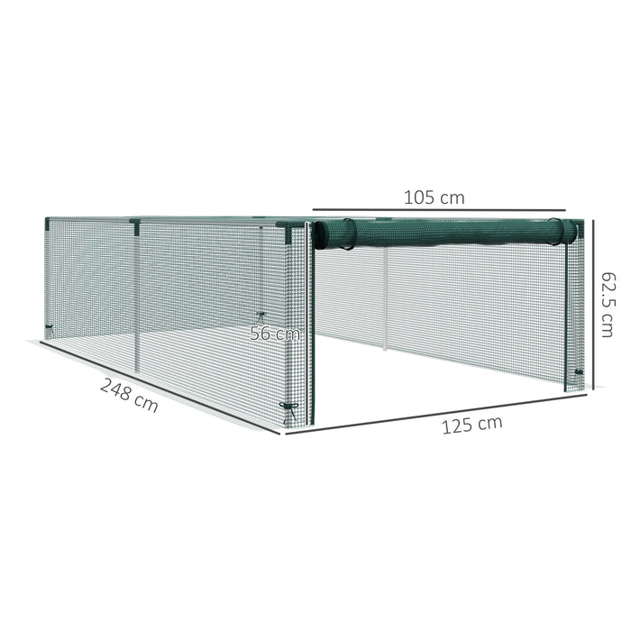 Outsunny 8' x 4' Plant Protection Cage, with Door, Green | Aosom UK