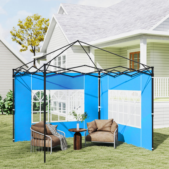 Outsunny Set of Two 3 x 3(m) Gazebo Frame Replacement Walls - Blue