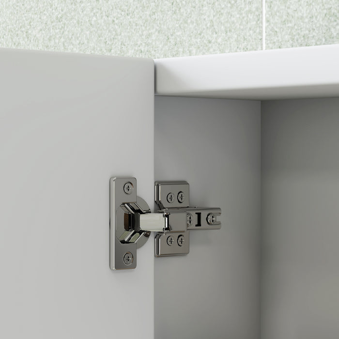 HOMCOM Three-Mirror Bathroom Storage Cabinet - White