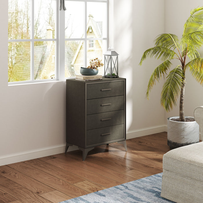 HOMCOM Chest of Drawers, 4 Drawer Fabric Dresser with Steel Frame for Bedroom, Living Room, Easy to Assemble, Brown