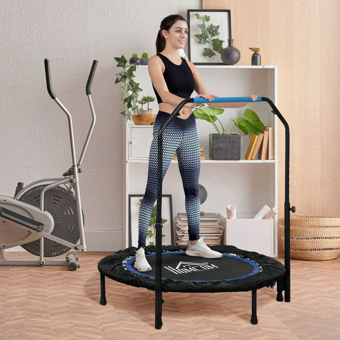 Foldable 40" Mini Fitness Trampoline - Adjustable Foam Handle, Sturdy Rebounding Exercise Equipment - Ideal for Cardio Workouts & Home Gym