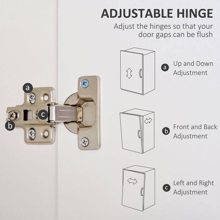 HOMCOM Bedroom Furniture Set, Wardrobe with Hanging Rail, Bedside Table, Floor Cabinet with Storage, Nature Wood Finish and White | Aosom UK