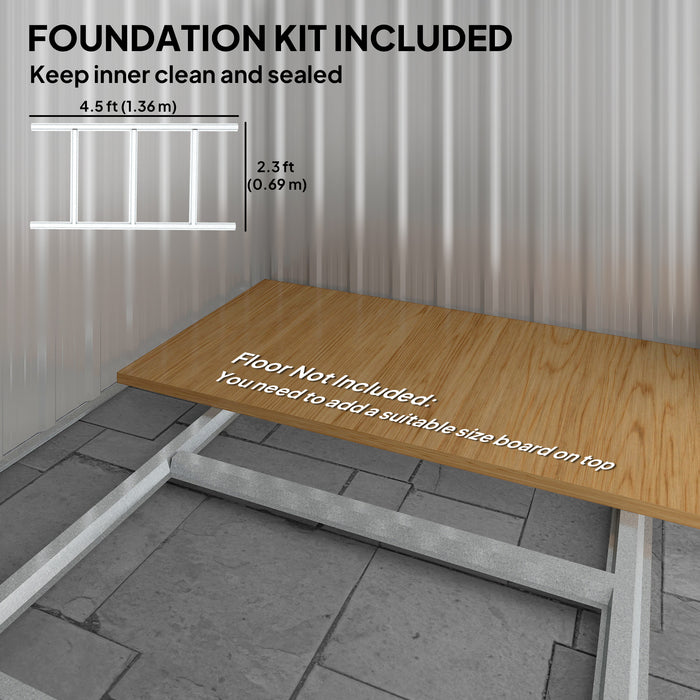 Outsunny 5ft x 4.3ft Outdoor Garden Storage Shed - Grey Wood Effect