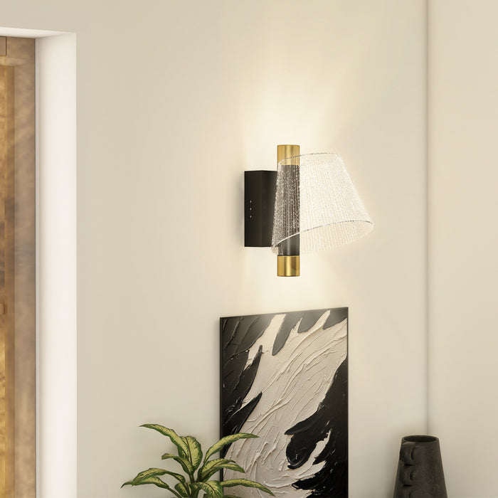 HOMCOM Led Wall Lamp 2 Pack, 5W Modern Indoor Starry Wall Light, Colour Temperature Adjustable 3000K/4000K/6500K, for Bedroom, Living Room, Hallway, Stairs, Black