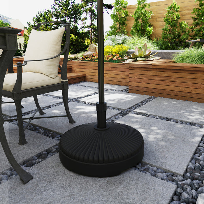 Outsunny Garden Parasol Base Holder, 28kg Sand Filled, 23kg Water Filled, Sun Umbrella Base, Φ55 x 30H cm Black